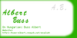 albert buss business card